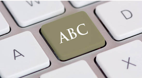 teclado con tecla ABC