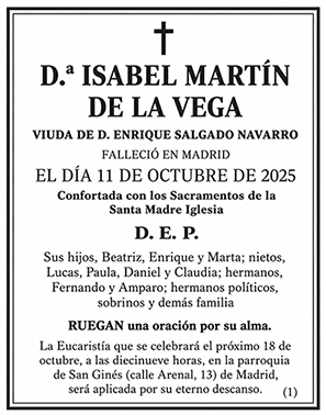 Esquela Tamaño 1 ABC Madrid