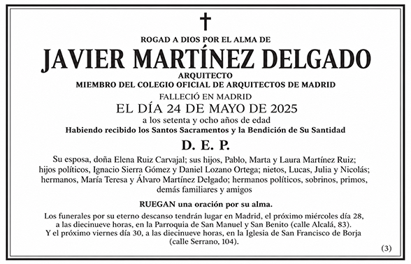 Esquela Tamaño 3 ABC Madrid